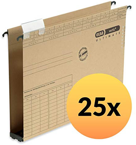 Elba Hängesammler A4, vertic Ultimate, Karton, 4 cm Boden, braun, 25 Stück