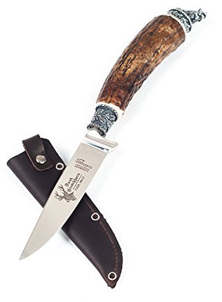 Almbock Trachtenmesser Jagdmesser Hirschhorn original Grandl - exclusives, handgemachtes Jagd-Nicker,Solinger Stahl, verziert mit Grandl und Eichenlaub für Wiesn