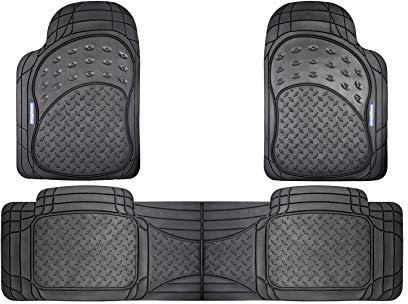 Goodyear GOD9023 1 Set di Tappetini in Gomma, 3 Pezzi con Ponte Ritagliabile, Nero (3Pcs)