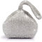 ele ELEOPTION J&G dreieckige Rhinestone Strass Damen Unterarmtasche Abendhandtasche Party Tasche Hochzeit Handtasche (Silber)