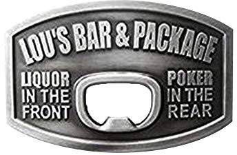eeddoo® Gürtelschnalle - Lou's Bar Flaschenöffner (Buckle für Wechselgürtel für Damen und Herren | Belt Frauen Männer Oldschool Rockabilly Metall Gothic Wave Rock Biker Western Trucker Casino Skull)
