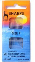 Pony Hand Sewing Needles Sharps: Size 7, Multi-Colour, 7