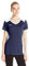 ASICS Damen Set Trikot, Damen, kurzärmelig, Set Jersey, Marineblau/weiß, Small