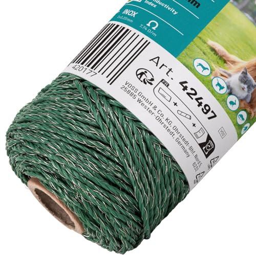 Filo per recinzioni elettriche, VOSS.PET, lunghezza 100 m , con fili in acciaio inox 3 x 0,20, colore verde