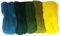 RAYHER HOBBY 5365300 Filzwolle, Merinowolle, Kammzug, fein, 19 mic, 5 Farben je 10g, Grün-Töne, 100% Schafschurwolle zum Filzen, 50g