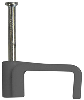 14 mm Flat Grey Cable Clips (Pack of 100)