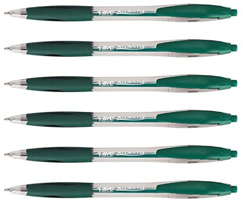 BIC Set 6 Stifte Druckkugelschreiber ATLANTIS Classic pte Moy. 1 mm grün