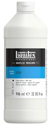 Liquitex 5332 Professional Gesso, Grundierung für Acrylfarben, Licht und Alterungsbeständiger Primer, gebrauchsfertig - 946ml Flasche, weiß