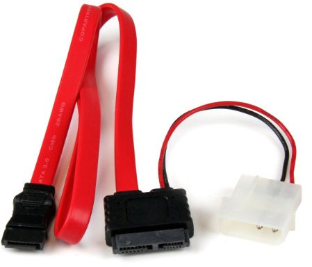 StarTech.com SATA Slimline Kabel mit Molex Stecker - S-ATA all-in-one Anschlusskabel - 1 x Slimline SATA 1 x LP4 1 x SATA - 50cm