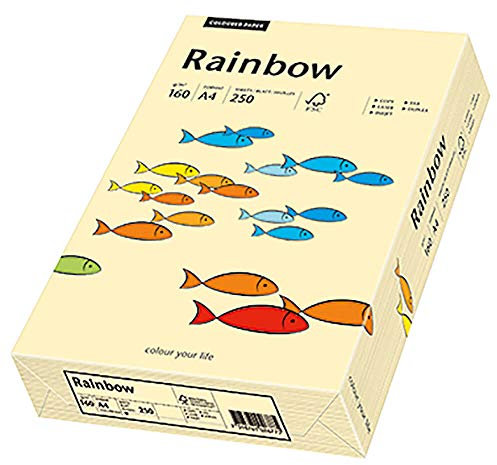 Drucker-/Kopierpapier farbig: Bastelpapier Rainbow 160 g/m², A4, 250 Blatt, chamois (hell-beige)