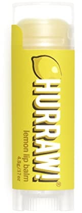 Hurraw! Lemon Lip Balm: Organic, Certified Vegan, Cruelty and Gluten Free. Non-GMO, 100% Natural Ingredients. Bee, Shea, Soy and Palm Free. Made in USA