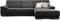 CAVADORE Ecksofa Corianne in Lederoptik / Couch inkl. Armteilverstellung und Longchair in modernem Design / 282 x 80 x 162 / Kunstleder, schwarz