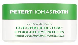 Peter Thomas Roth Cucumber De-Tox Hydra-Gel Eye Patches 15 Paar – Kühlende Augenpads mit Gurkenextrakt, Kamille, Aloe, Hyaluron & Niacinamid für Anti-Aging, gegen Schwellungen, Falten & dunkle Ringe
