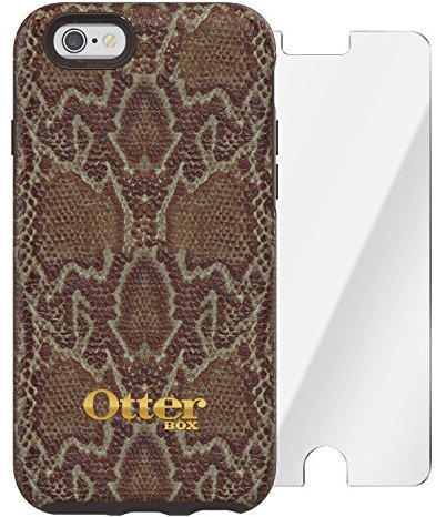 OtterBox Strada Series Bundle Wooded Serpent Case with Alpha Glass Screen Protector for Apple iPhone 6/6S