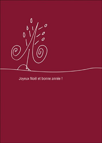 Kartenkaufrausch Grafische französische Weihnachtskarte mit Weihnachtsbaum: Joyeux Noël et bonne année ! • WeihnachtsKlappkarten inkl Umschläge zu Neujahr für Familie, Freunde, Firma