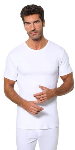 Abanderado Camiseta térmica de manga corta y cuello redondo Algodón de invierno Hombre x1