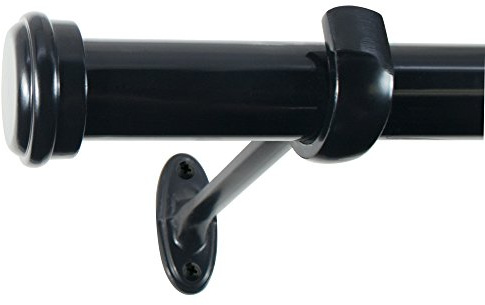 Decopolitan 27941-36ES End Cap Curtain Rod Set, 36 to 72-Inch, Black Espresso
