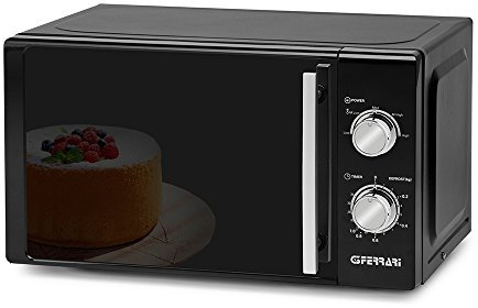 G3 Ferrari G10109 AllBlack Forno Microonde Con Cottura Combinata, 20 Litri, 3 modalità di cottura, Funzione Grill, Luce interna, Timer, Vetro a specchio, Accessori inclusi, Nero