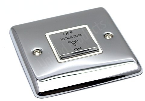Polished Chrome Super Slim 1Gang Fan Isolator Switch (Definition)