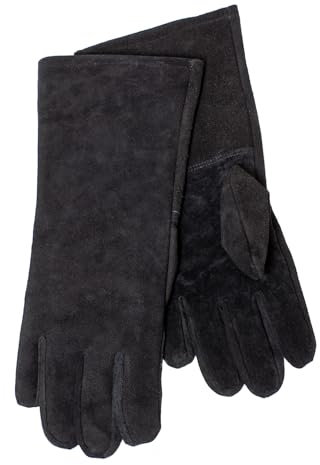 Battle-Merchant Stulpenhandschuh aus Wildleder, schwarz - Fechthandschuhe Ritterhandschuhe Mittelalter LARP Größe M