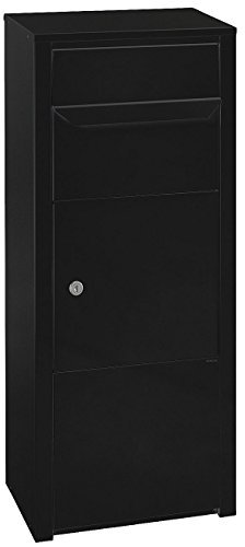 MEFA Paketpostkasten Rowan (471) Tiefschwarz RAL 9005 Standbriefkasten Briefe+Pakete Entnahme vorne