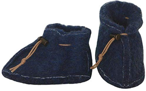 SamWo, Babyschuhe 100% natürliche Schafwolle mit Schnellverschluss BS M gr (blau, M, EU Schuhgrößensystem, Baby, Alphanumerisch, M, Medium, 12 Monate)