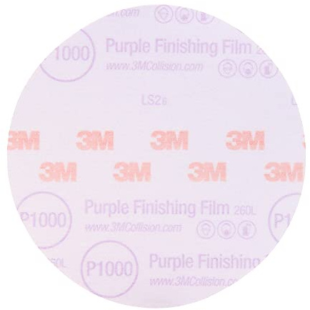 3M Hookit Schleifscheibe 30669, 15,2 cm, Körnung 1000+, 50 Stück, Klarlackschleifen, Lack-Finish, Fehlerentfernung, langlebig