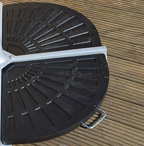 SET OF 2 CANTILEVER PARASOL BASE WEIGHTS. 12KG EACH. FOR GARDEN BANANA UMBRELLA