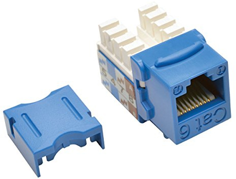 Tripp Lite N238-001-BL CAT-6/CAT-5E 110-Style Punch-Down Keystone Jack (Blue)