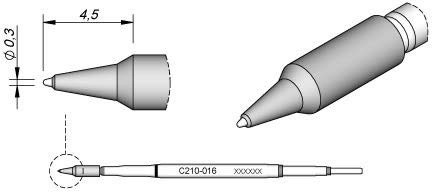 JBC C210016 Lötspitze für T210, spitz