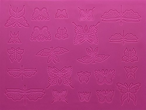 Cake Lace Beautiful Butterflies Large 3D, Pink