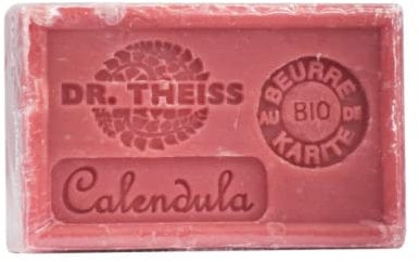 Dr Theiss - Savon de Marseille Calendula - Pain de Savon au Beurre de Karité Bio et à l'Huile d'Olive Bio - Savon de Marseille Authentique - 125gr
