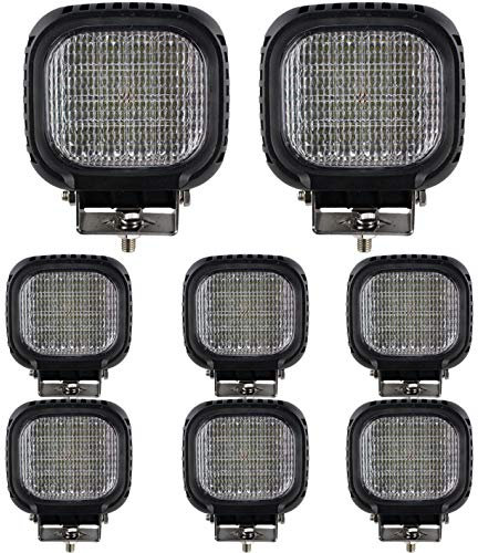 BRIGHTUM 48W CRE LED Offroad Arbeitsscheinwerfer weiß 12V 24V Reflektor worklight Scheinwerfer Arbeitslicht SUV UTV ATV Arbeitslampe Traktor Bagger LKW KFZ (8 Stück)