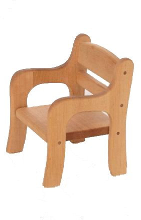 Puppenstuhl 5021 für Babypuppe - handgefertigte Massivholz-Puppenmöbeln - Natur