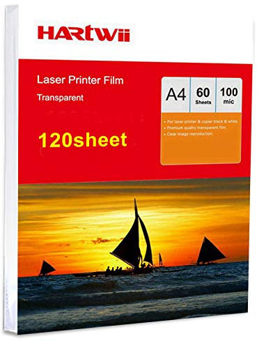 A4 OHP Film Overhead Projector Film - 120 Sheets Transparent Acetate Clear for Laser & Copier Printer Hartwii