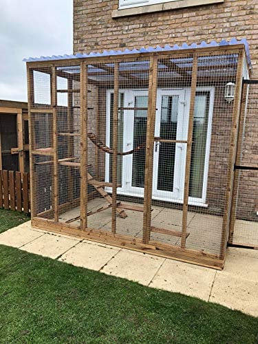 4Wire Catio Cat Run Lean To 6ft x 9ft x 7ft5 Waterproof Roof Enclosure