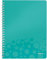 Leitz WOW Collegeblock A4 liniert, 160 Seiten, 80 Blatt FSC-zertifiziertes Papier 80 g/m², Doppelspiralbindung, PP-Einband, Notizbuch mit Sichthülle und Lineal, Für Büro oder Schule, Eisblau, 46370051