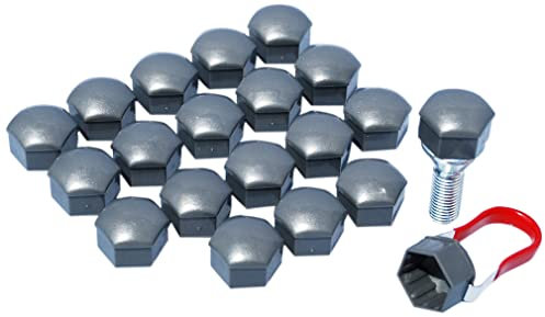 Set of 20 17mm Caps for alloy wheel bolts and nuts universal protector covers Grey effect suitable for BMW 3 series