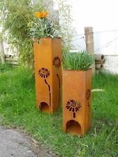 Zen Man 2st.Pflanzschale,Edelrost Ständer übertopf GartendekoRost Kerzenleuchter Metall