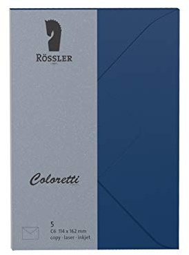 Rössler 220705590 - Coloretti Briefumschläge, 80 g/m², DIN C6, jeans, 5 Stück