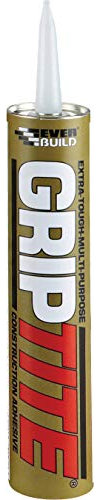 Everbuild Griptite – Solvent Based Extra Tough Multi-Purpose Adhesive – For Interior And Exterior Use – High Grab – Buff Colour – 310ml Cartridge