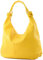 modamoda de 337 Damen Leder Schultertasche Shopper Large handmade in Italy, Farbe:Gelb