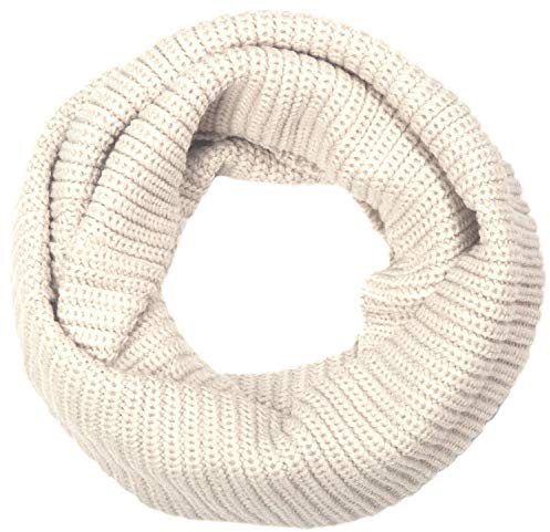 styleBREAKER Unisex Feinstrick Loop Schal einfarbig | Weicher elastischer Winter Schlauchschal in Feinripp Optik | Warmer Strick Loop für Damen und Herren, Beige