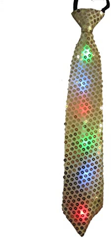 Dress Up America 687 Gold Krawatte mit LED blinkt Lichter, unisex-child, Einheitsgröße