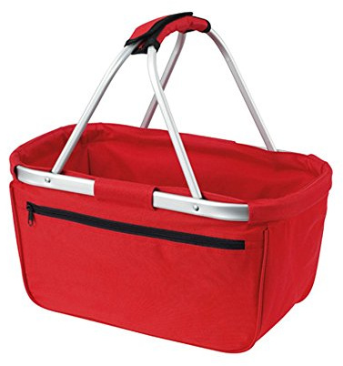 HALFAR® HF3939 Shopper Basket Einkaufskorb Korb mit Aluminiumgestäng faltbar , Farbe:RED