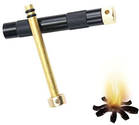 Vigcebit Tragbares Kompressionsfeuer – Feuerstarter für Lagerfeuer | Feuerstarter für Camp, Survival, Camping, Wandern, tragbare Kompression