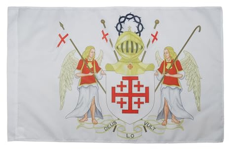 AZ FLAG Flagge Ritterorden vom Heiligen Grab zu Jerusalem 90x60 cm Hohlsaum | Für innen und außen OSSH dekorative Flagge doppelte Nähte und verstärkte Kanten mit Masttunnel 100D Polyester