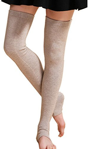 Lerben® Womens Girls Winter Warm Cashmere Leg Warmers Long Soft Knee High Legging Socks Tawny
