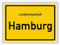 Druck-Geschenk Ortsschild - HAMBURG - Hauptstadt - Landeshauptstadt - Ortseingangsschild Deko Bild - Kunstdruck Poster