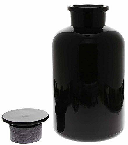 Apothekerglas Mironglas Violett-Glas, 2 Ltr. Kosmetex Apotherkerflasche mit Glasstopfen, 2000 ml, rund m. Miron